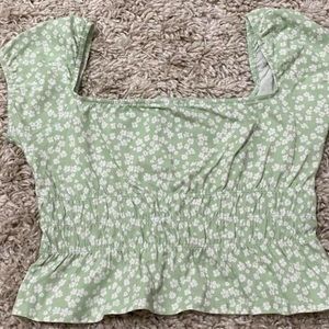 PacSun Green Floral Top